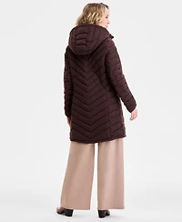 Michael Kors Petite Hooded Bibbed Puffer Coat