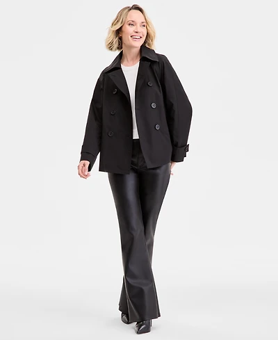 Michael Kors Women's Short Double-Breasted Trench Coat