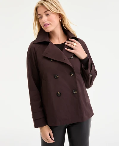 Michael Kors Women's Short Double-Breasted Trench Coat