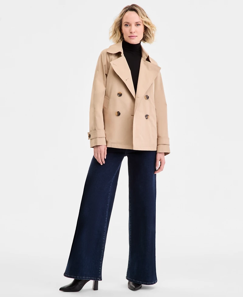 Michael Kors Women's Short Double-Breasted Trench Coat
