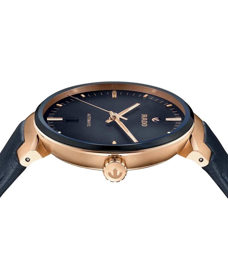 Rado Unisex Swiss Automatic Florence Blue Leather Strap Watch 39mm