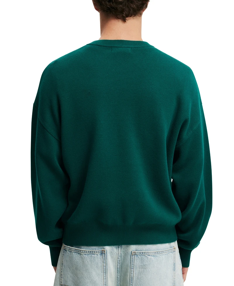 Cotton On Men's Heritage Crew Knit Sweatshirt