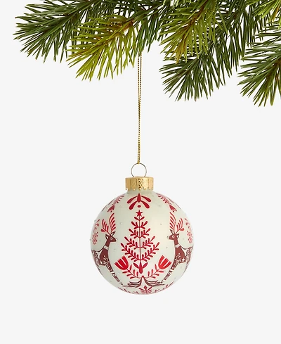Holiday Lane Nordic Wonderland Glass Ball Ornament, Macy's Exclusive