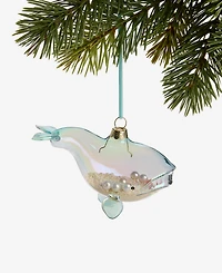 Holiday Lane Seaside Glass Whale Ornament, Macy's Exclusive