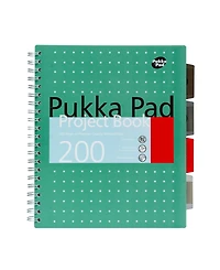 Pukka Pads Metallic Green Letter Sized Subject Divider Notebook, Pack of 3