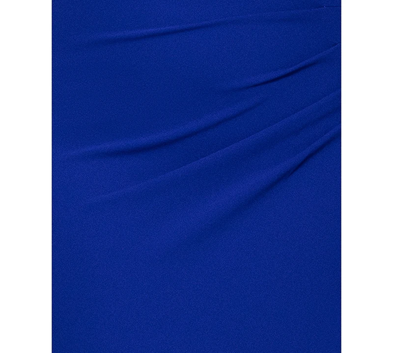 Xscape Plus One-Shoulder Bow-Detail Evening Gown