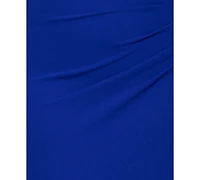 Xscape Plus One-Shoulder Bow-Detail Evening Gown