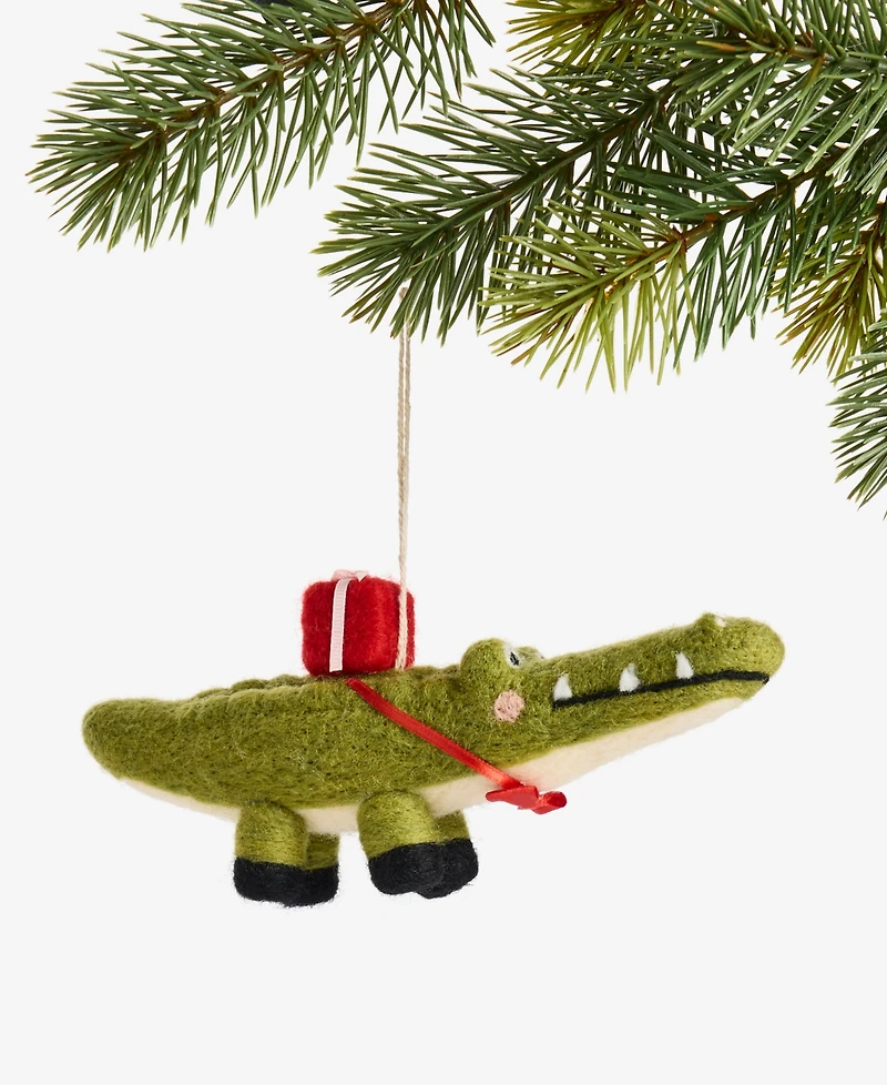Holiday Lane Tiny Tidings Crocodile with Gift Ornament, Macy's Exclusive