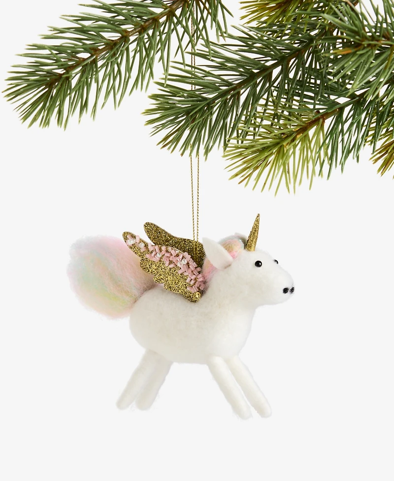 Holiday Lane Tiny Tidings Felt Unicorn Ornament, Macy's Exclusive