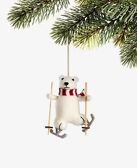 Holiday Lane Tiny Tidings Skiing Bear Ornament, Macy's Exclusive