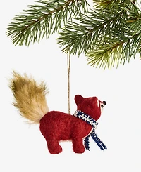 Holiday Lane Tiny Tidings Felted Fox Ornament, Macy's Exclusive