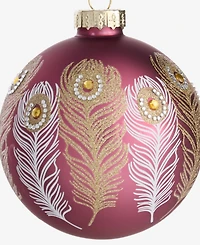 Holiday Lane Berry Tones Peacock Feather Ball Ornament, Macy's Exclusive