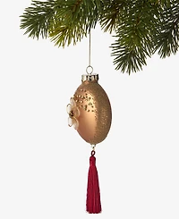 Holiday Lane Berry Tones Tasseled Gold Disk Ornament, Macy's Exclusive