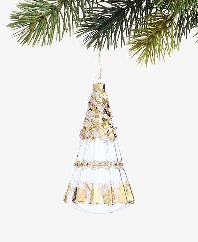 Holiday Lane Berry Tones Clear Gold Christmas Tree Ornament, Macy's Exclusive