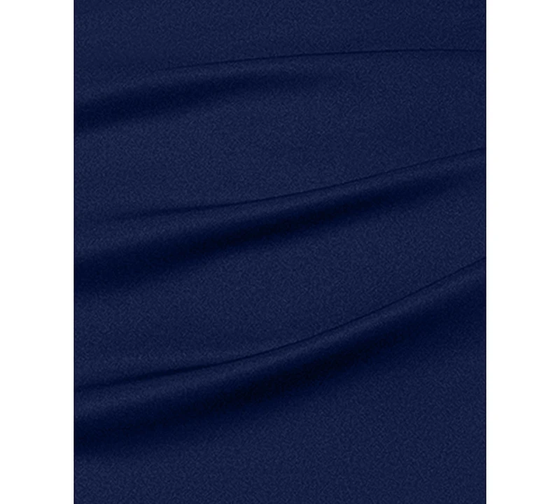 Xscape Women's Asymmetric-Neck Scuba Short-Sleeve Dress