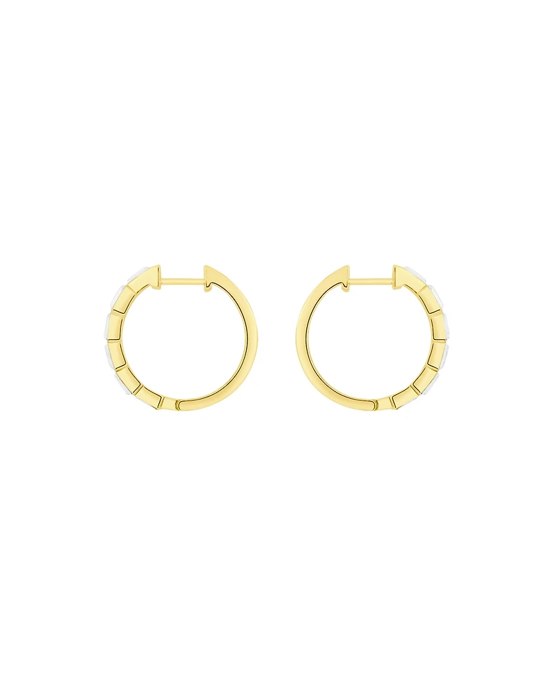 And Now This Crystal Baguette Hinged Hoop Earrings