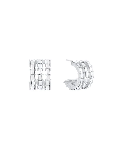 And Now This Triple Row Baguette Hoop Earrings