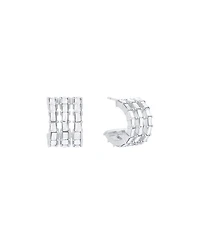 And Now This Triple Row Baguette Hoop Earrings