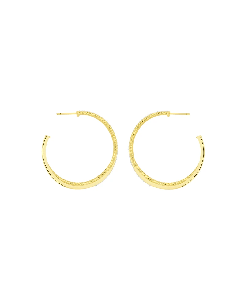 And Now This Crystal Twisted Rope C Hoop Earrings