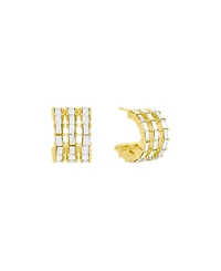 And Now This Triple Row Baguette Hoop Earrings