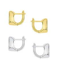 And Now This Cubic Zirconia Duo Huggie Hoop Earring Set