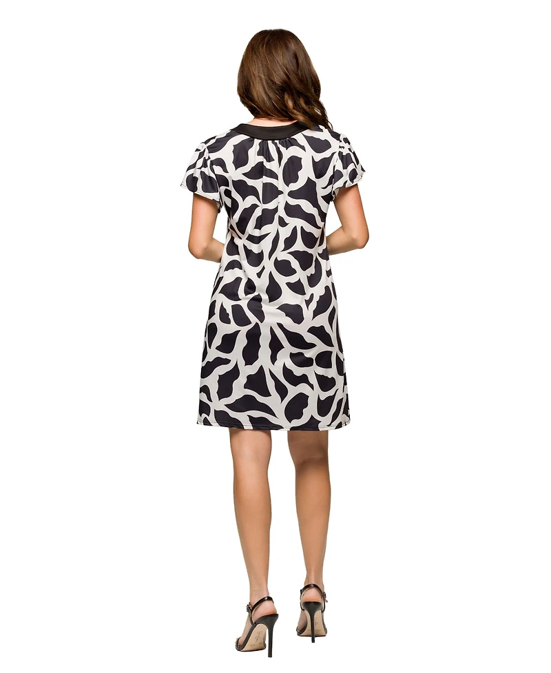 24seven Comfort Apparel Women's Short Sleeve Scoop Neck Mini Dress
