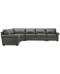 Radley Roll Arm 152" 5-Pc. Leather Wedge Corner L Sectional, Exclusively at Macy's