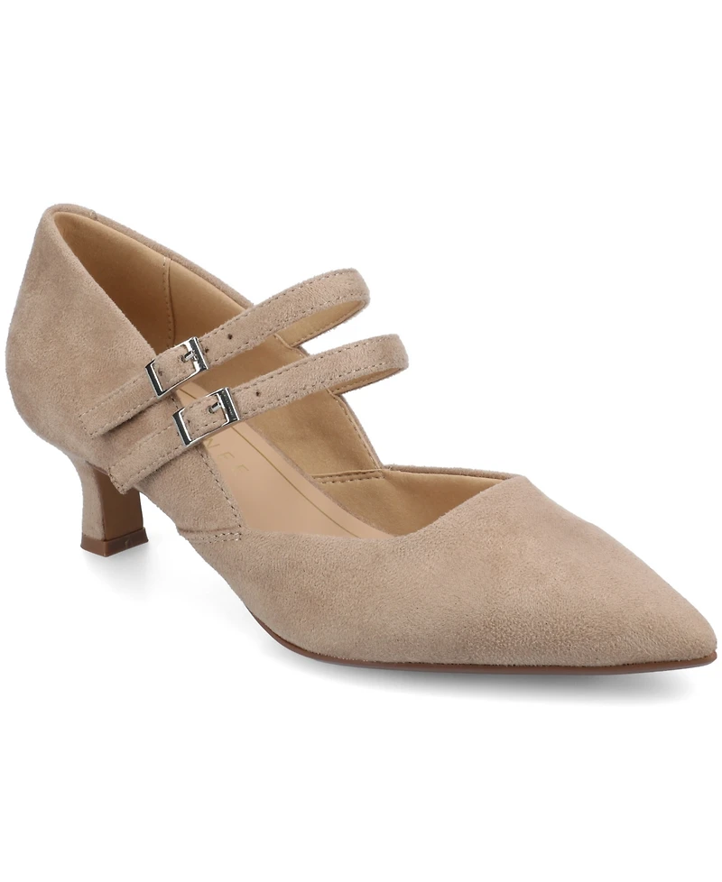 Journee Collection Women's Carnation Mary Jane Pointed Toe Comfort Pumps