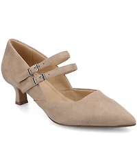 Journee Collection Women's Carnation Mary Jane Pointed Toe Comfort Pumps