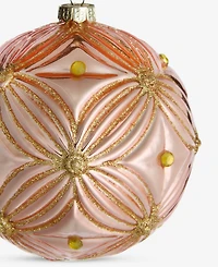 Holiday Lane Glitter Texture Glass Ball Ornament, Macy's Exclusive