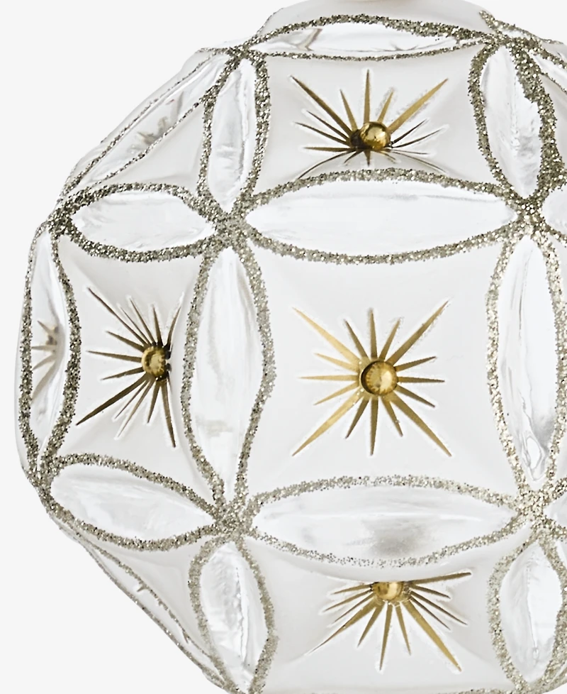 Holiday Lane Gilded Glamour Gold Molded Glass Ball Ornament, Macy's Exclusive