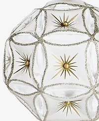 Holiday Lane Gilded Glamour Gold Molded Glass Ball Ornament, Macy's Exclusive