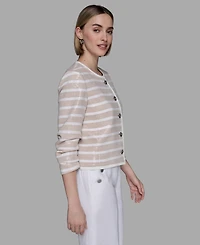 Karl Lagerfeld Paris Women's Sequinned Striped Jacket