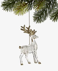 Holiday Lane Iced Delight Clear And Gold Deer Ornament, Macy's Exclusive