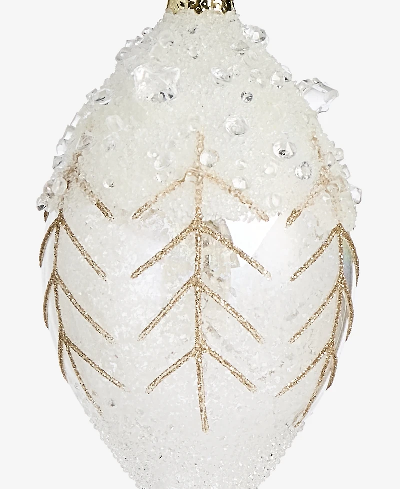 Holiday Lane Iced Delight Glass Frosted Drop Ornament, Macy's Exclusive