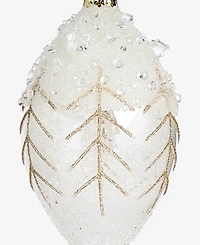 Holiday Lane Iced Delight Glass Frosted Drop Ornament, Macy's Exclusive
