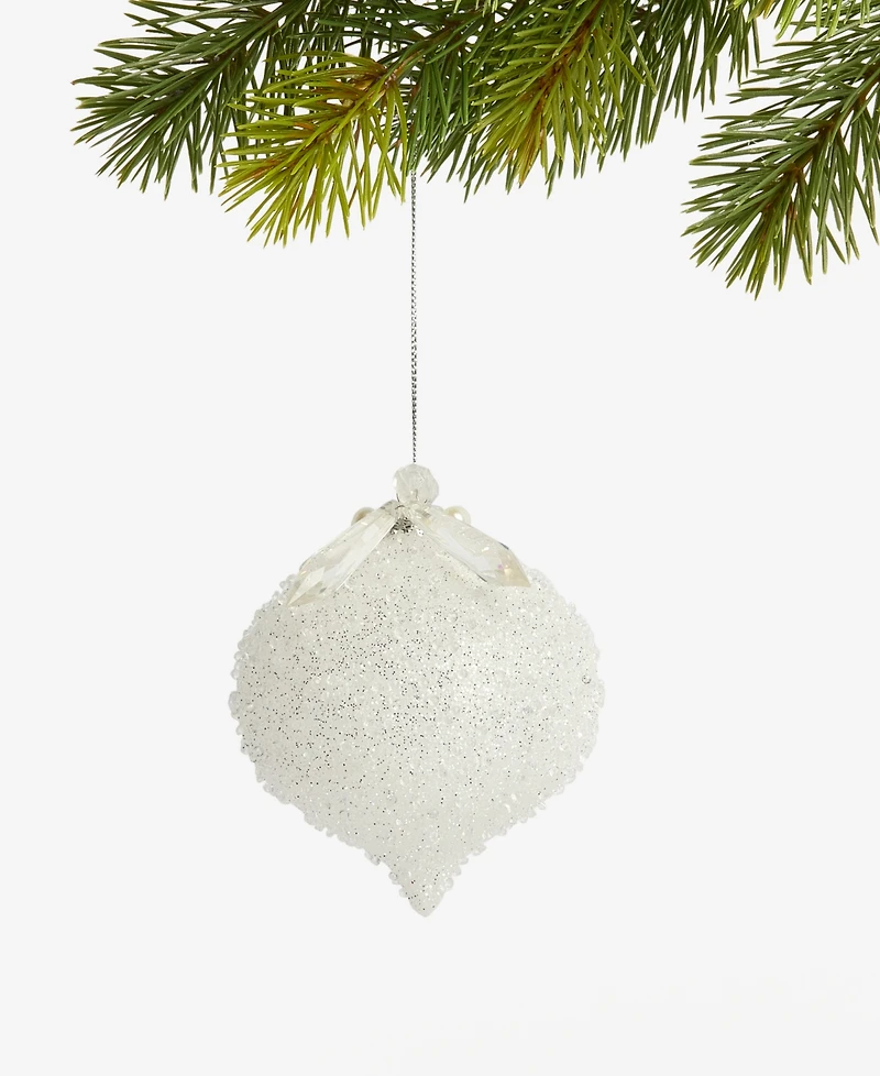 Holiday Lane Iced Delight Glass Onion Ornament, Macy's Exclusive