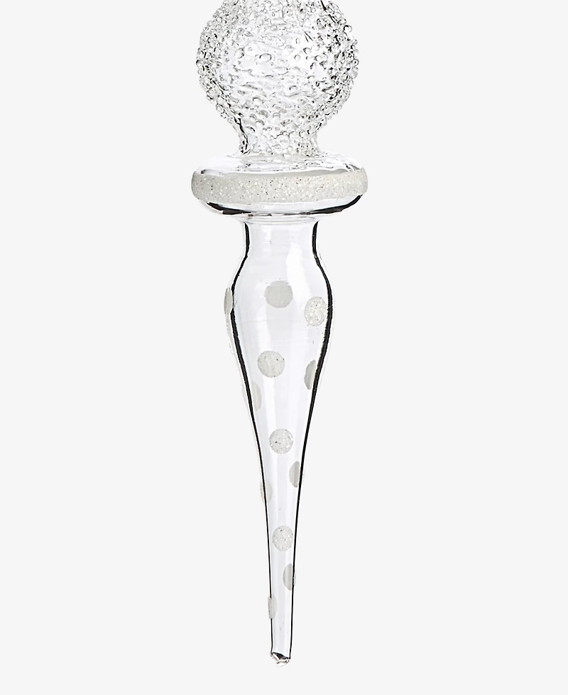 Holiday Lane Iced Delight Glass Bubble Finial Ornament, Macy's Exclusive