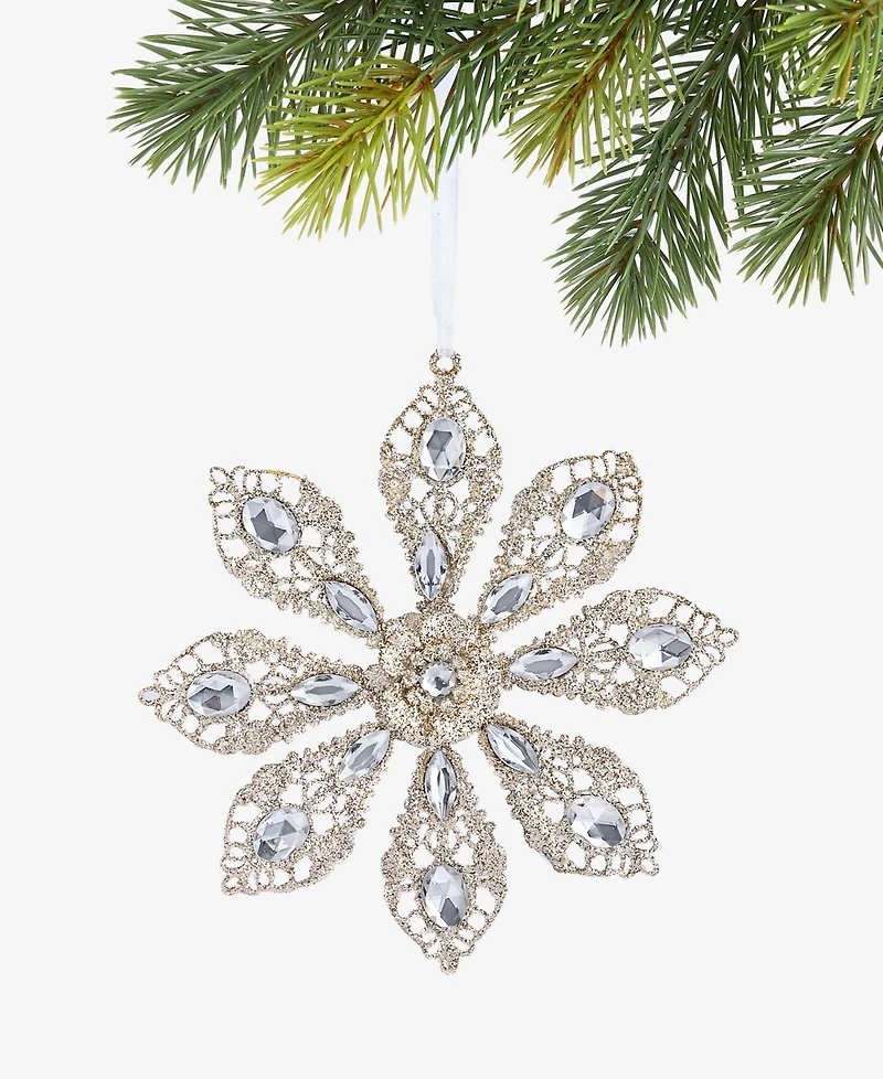 Holiday Lane Jeweled Classics Iron Snowflake Ornament, Macy's Exclusive