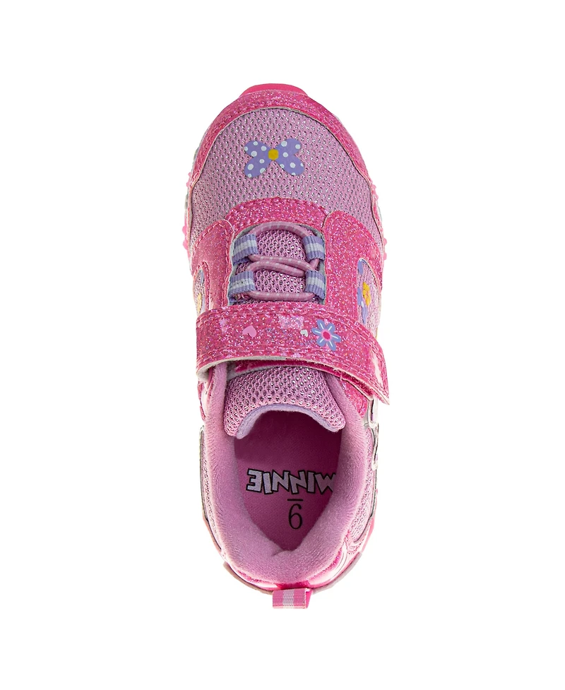 Disney Toddler Girls Light Up Hook and Loop Sneakers