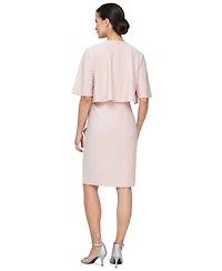 Sl Fashions Women's Shimmer Shrug & Embellished Dress