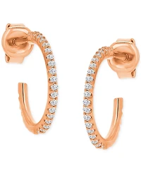 Cubic Zirconia Small Hoop Earrings (1/2 ct. t.w.) in 14k Gold-Plated Sterling Silver, 0.62"