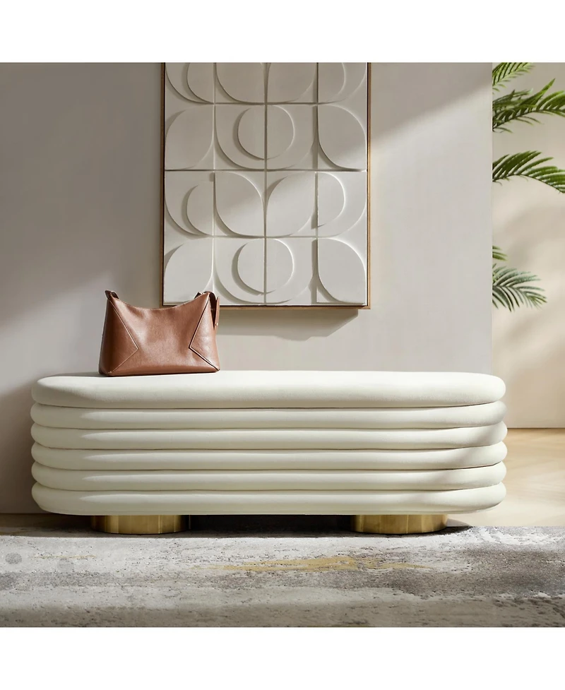 Rupert Bench with Gold-finished Metal Legs