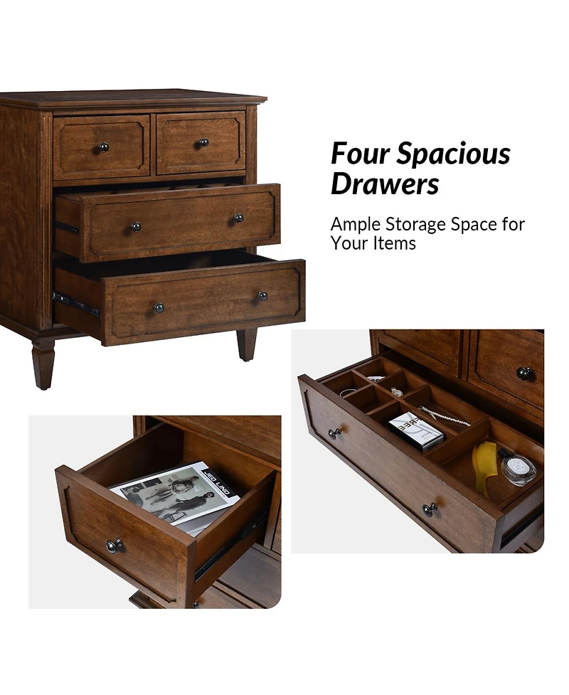 Transitional Hadrian 4-Drawer Accent Chest