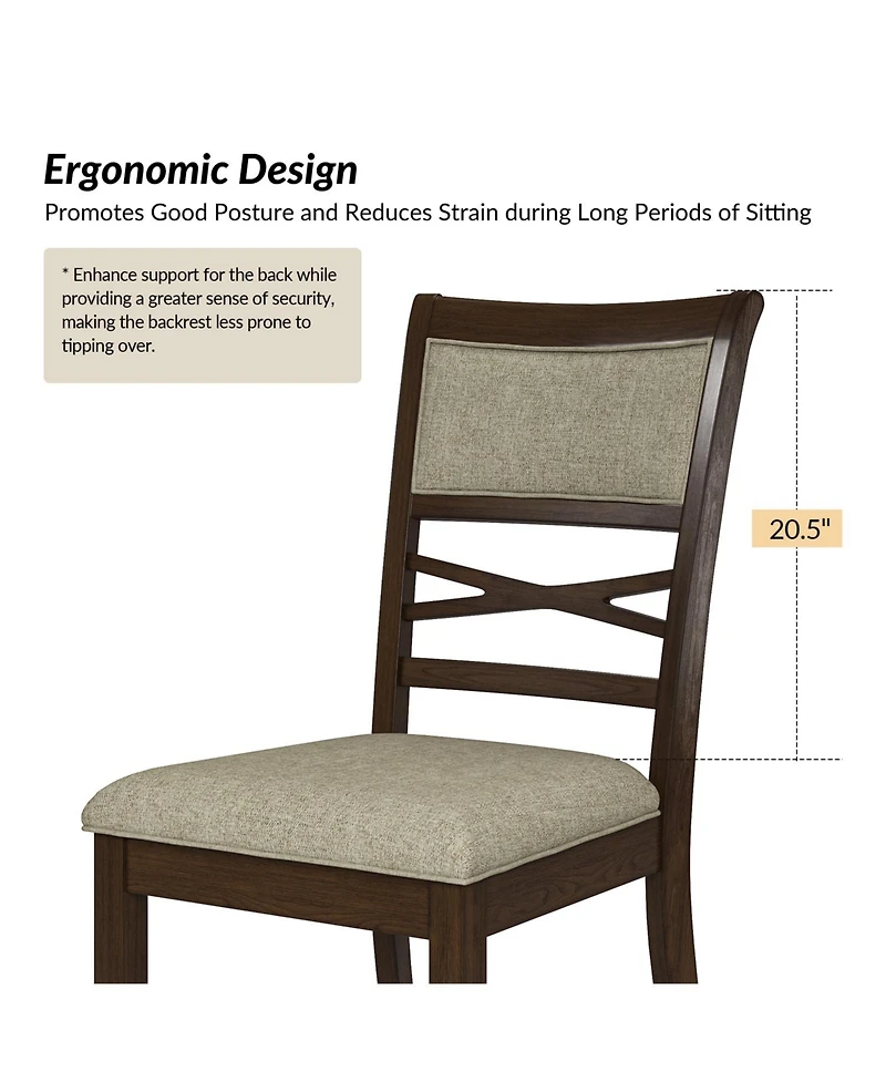 Felix Transitional Solid Wood Dining Chair(Set of 2)