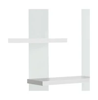 59" White Glass Four Tier Etagere Bookcase