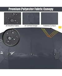 Gymax 15 ft Double-Sided Patio Umbrella Market Twin w/ Enhanced Base