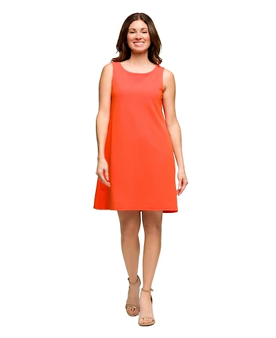 24seven Comfort Apparel Women's Solid Color Sleeveless Mini Shift Dress