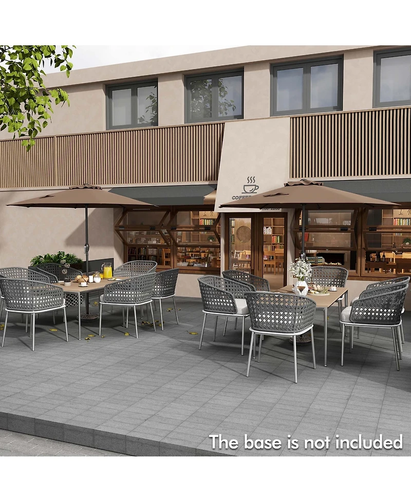 Gymax Outdoor Patio Umbrella Modern Table w/8 Heavy Duty Ribs Sun-proof
