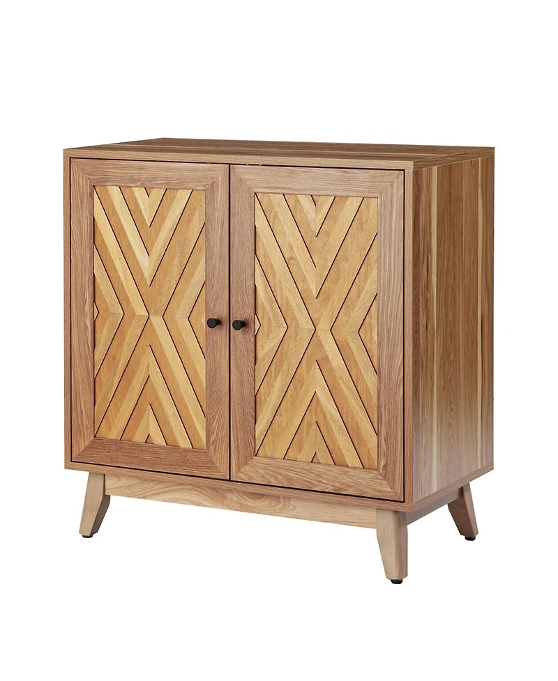 Tobias Midcentury 30"Tall 2 Door Accent Cabinet with Solid Wood Legs